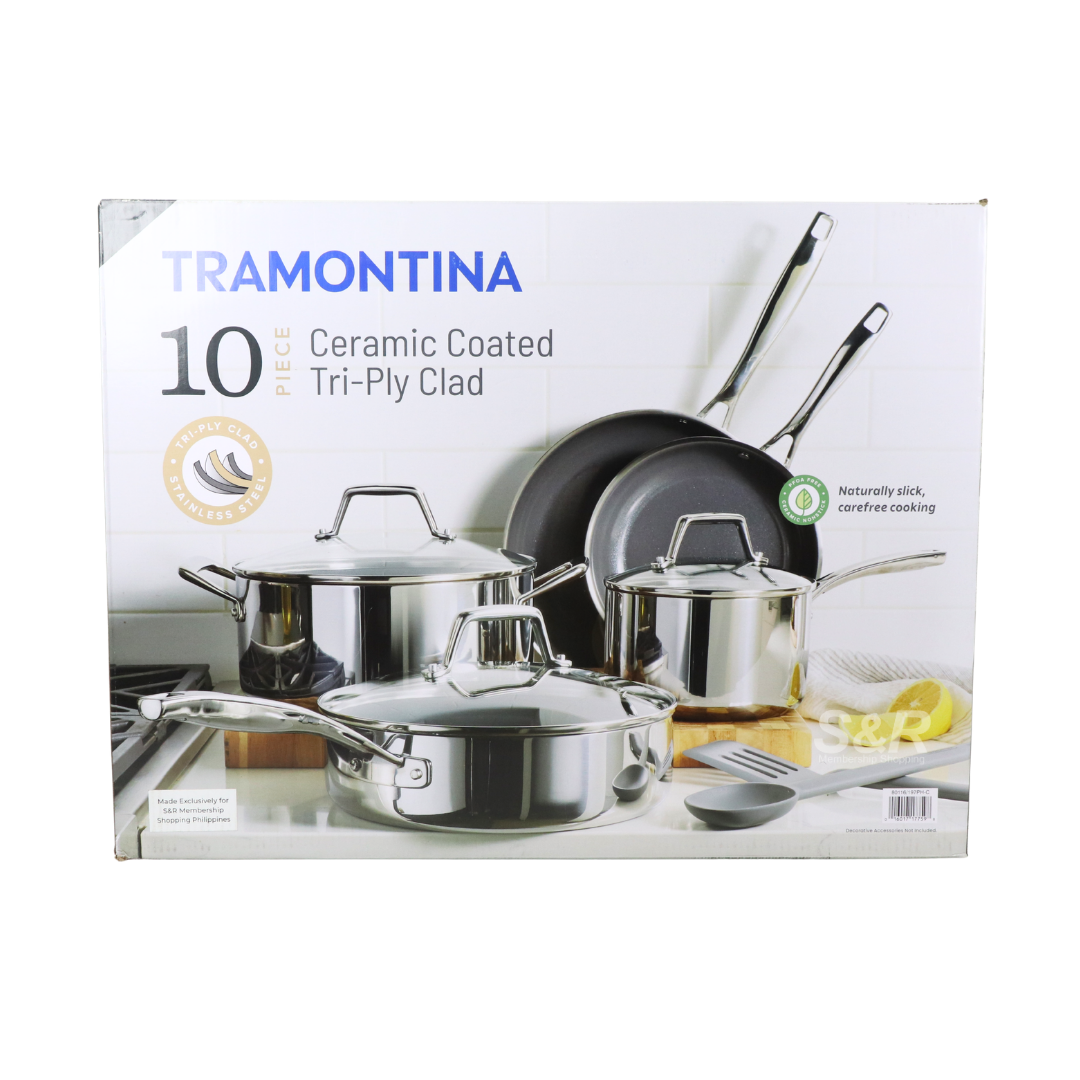 Tramontina 10-piece Ceramic Coated Tri-Ply Clad Set